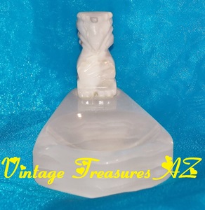 Image for Alabaster Totem Figure Vintage Hawaiian Tiki-themed Individual, Personal-Use Ashtray <b><span style='color:red'> *****PRIORITY MAIL SHIPPING INCLUDED – DOMESTIC ORDERS ONLY!***** </span></b><span style='color:purple'>